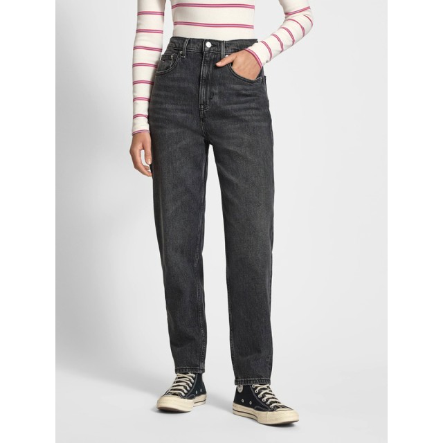 Tommy Hilfiger Mom Jean Uh Tpr Γυναικείο Παντελόνι Τζιν Μαύρο