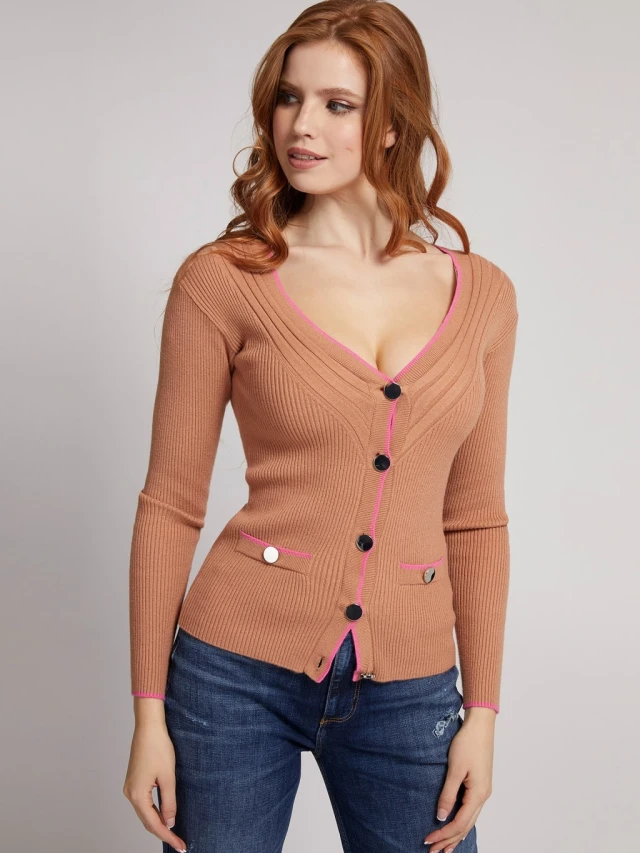 Guess Erica Cardi Ls Swtr Γυναικεια Ζακετα Πλεκτη Ταμπα
