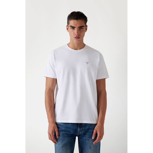 Guess Ss Cn Patch Tee Ανδρική Μπλούζα Λευκή