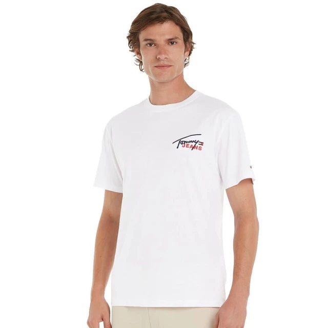 Tommy Hilfiger Tjm Clsc Graphic Signature Tee Ανδρική Μπλούζα Λευκή