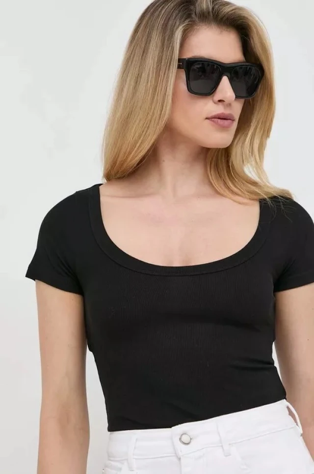 Guess Ss Cheryl Jewel Top Γυναικεία Μπλουζα Μαύρη