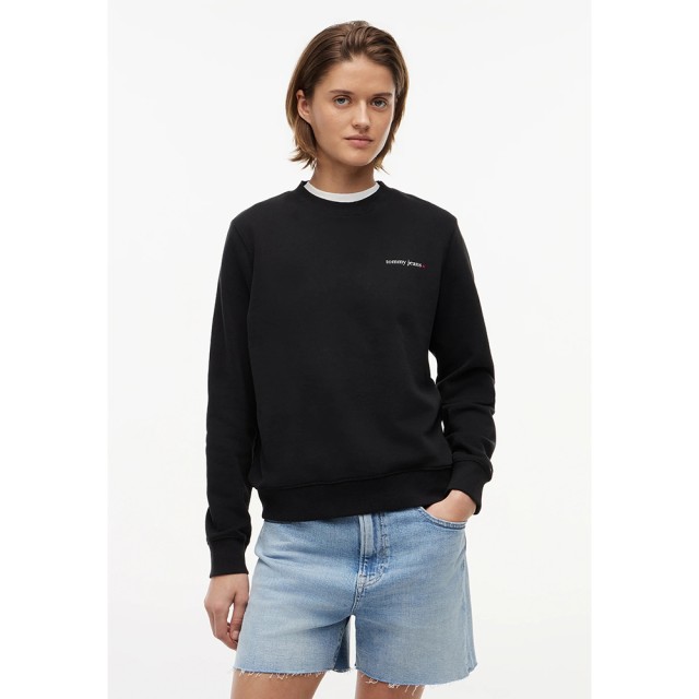 Tommy Hilfiger Tjw Reg Ess Logo 1 Crew Ext Γυναικείο Φούτερ Μαύρο