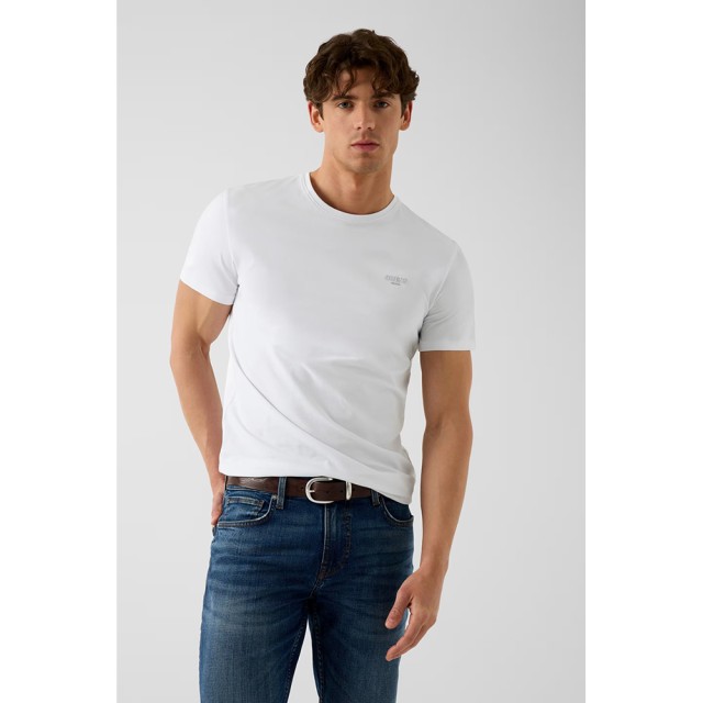Guess Cn Ss Core Extra Slim Tee Ανδρική Μπλούζα Λευκή
