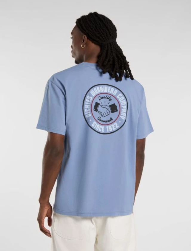 Dickies Circle Logo Ss Tee Country Blue Ανδρική Μπλούζα Σιελ
