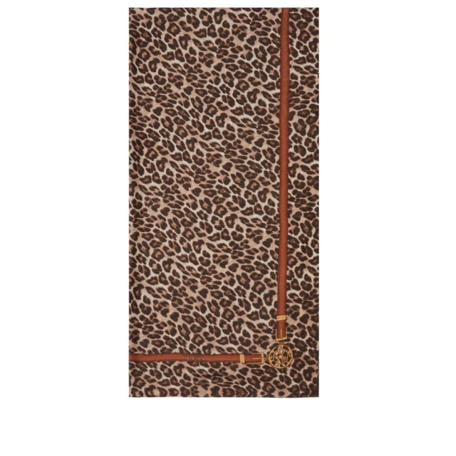 Guess Scarf 90x180 Γυναικεία Πασμίνα Λεοπάρ Καφέ