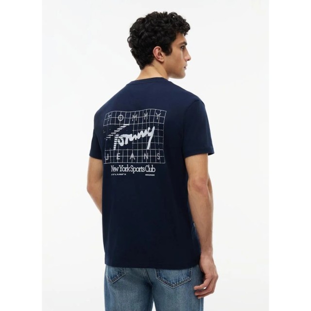 Tommy Hilfiger Tjm Reg Sign Flag Ss Tee Ext Ανδρική Μπλούζα Μπλε