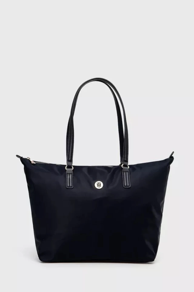 Tommy Hilfiger Poppy St Tote Γυναικεια Τσαντα Μαυρη