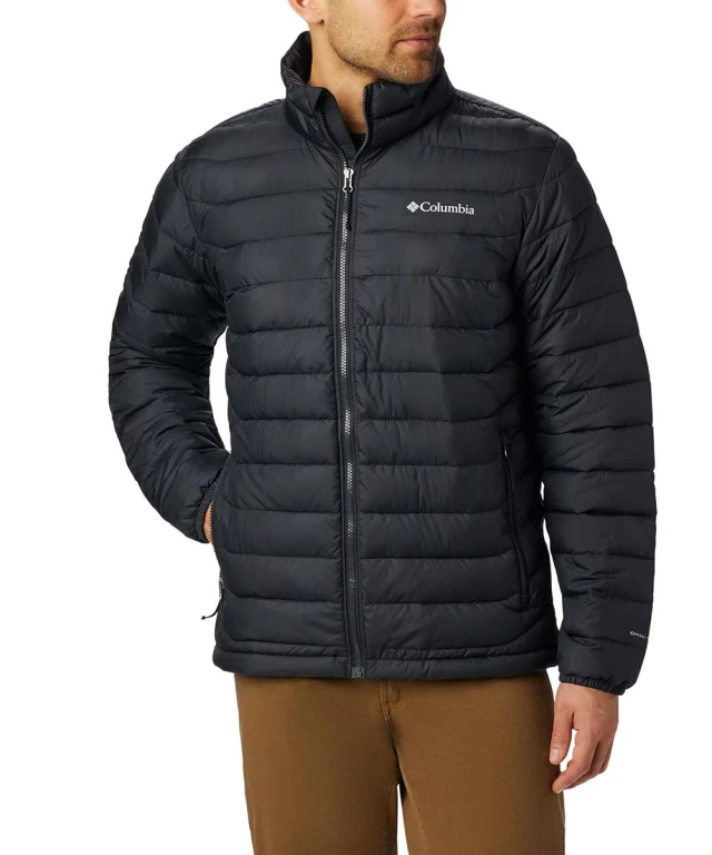 Columbia Powder Lite Jacket Ανδρικο Μπουφαν Μαυρο