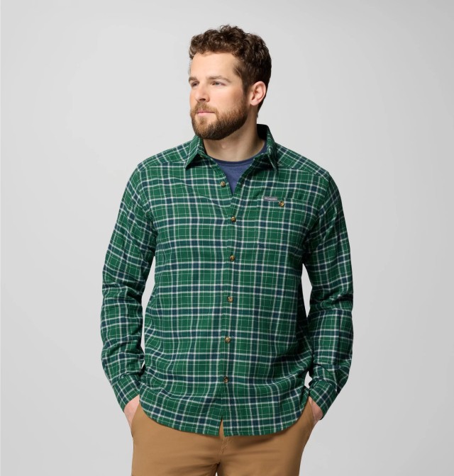 Columbia Cornell Woods™ Flannel Long Sleeve Shirt Ανδρικό Πουκάμισο Καρό Πράσινο