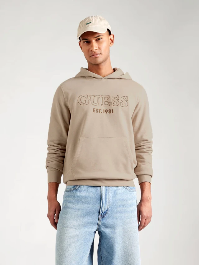 Guess Beau Hoodie Sweatshirt Ανδρικό Φούτερ Μπεζ