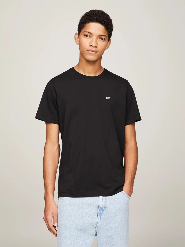 Tommy Hilfiger Tjm Classic Jersey C Neck Ανδρική Μπλούζα Μαύρη