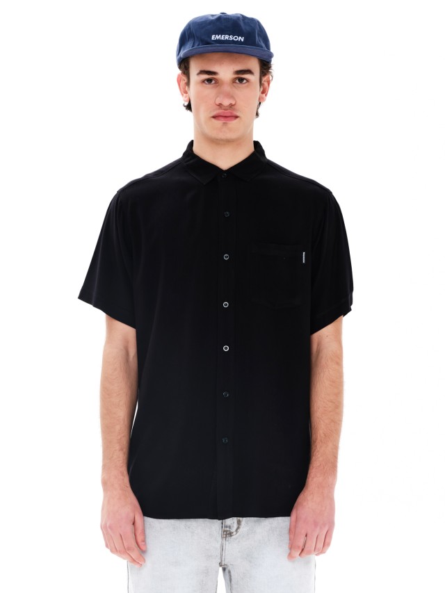 Emerson Mens s/s Shirt Ανδρικό Πουκάμισο Μαύρο