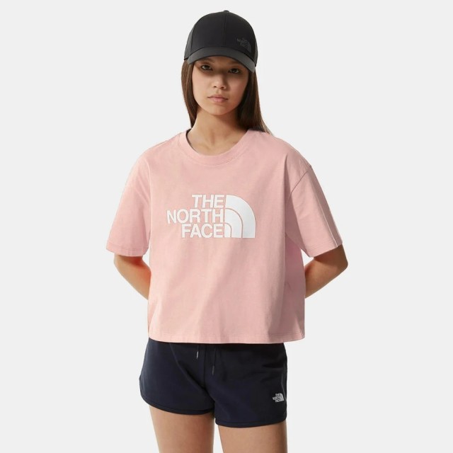 The North Face W Cropped Easy Tee Pink Moss Γυναικεία Μπλούζα Ροζ