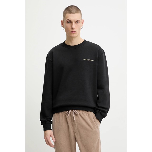 Tommy Hilfiger Tjm Reg Linear Crew Ext Ανδρικό Φούτερ Μαυρο