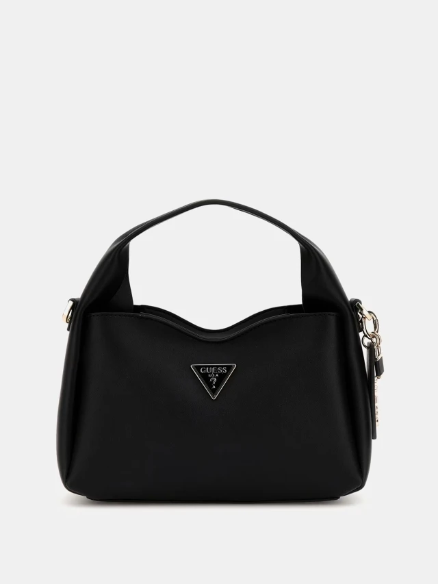 Guess Iwona Top Zip Crossbody Γυναικεία Τσάντα Μαύρη