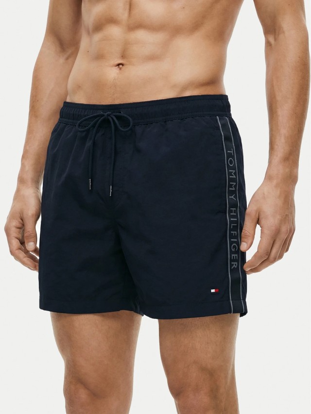 Tommy Hilfiger Medium Drawstring Tape Ανδρικό Μαγιό Μπλε