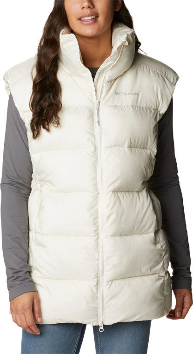 Columbia Puffect Mid Vest Γυναικειο Μπουφαν Εκρου