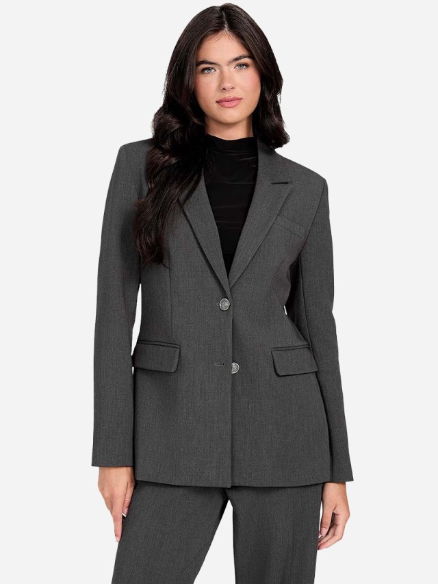 Guess Joandra Perfect Blazer Γυναικείο Σακάκι Γκρι