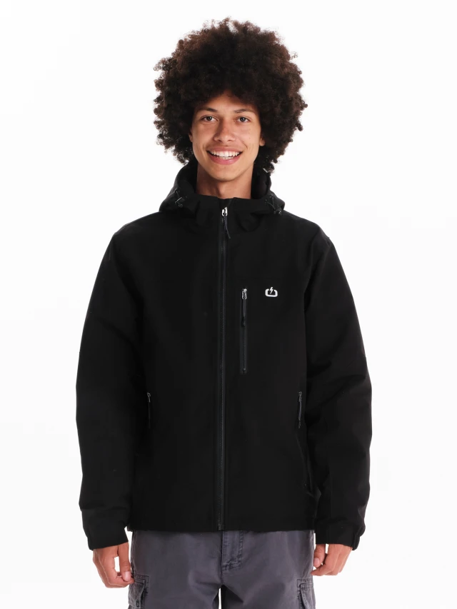 Emerson Mens Hooded Jacket Ανδρικό Μπουφάν Μαύρο