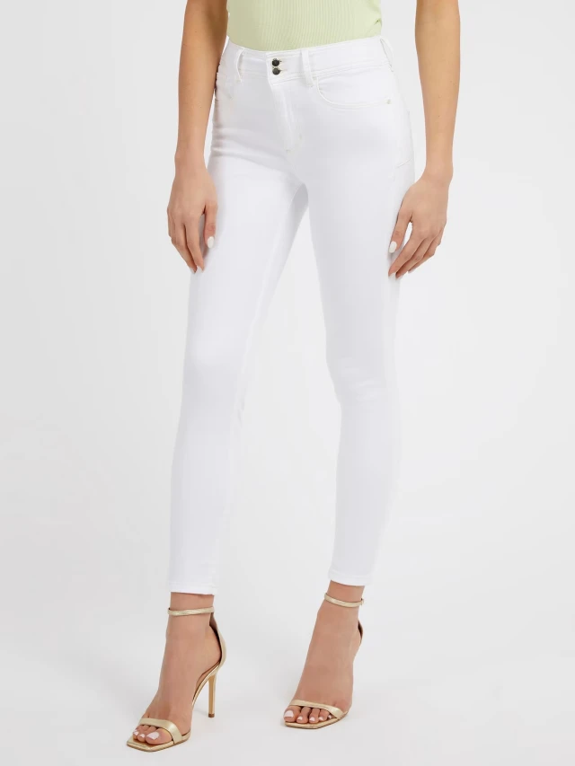 Guess Shape Up Γυναικείο Παντελόνι Jean Λευκό
