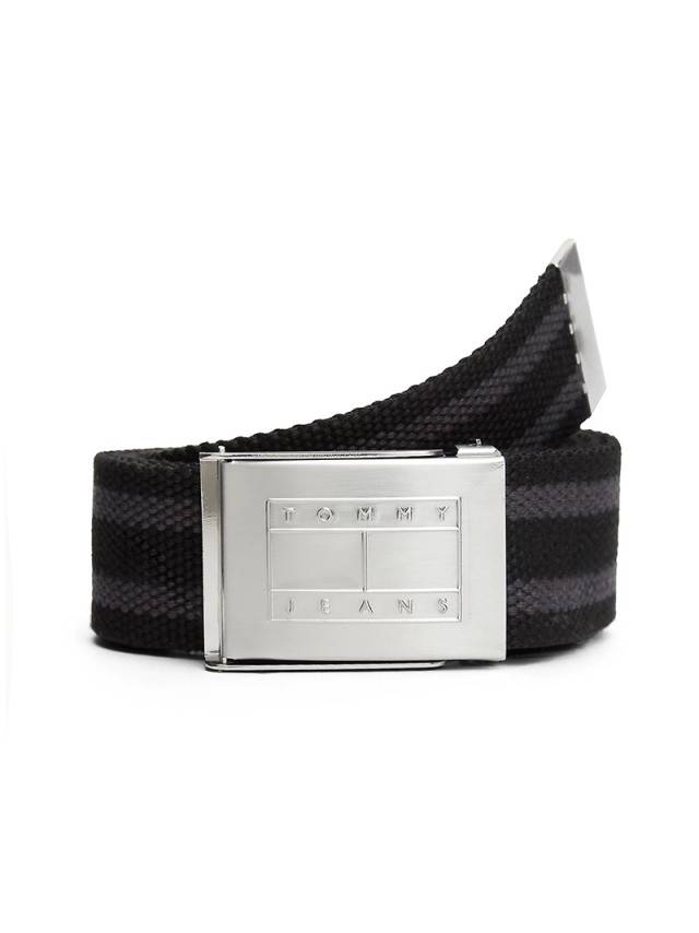 Tommy Hilfiger Tjm Daily Stripes Webbed Ανδρική Ζώνη Μαύρη