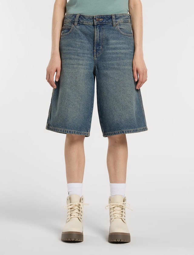 Dickies 957 13 Inch Denim Short Khaki Tntd Γυναικεία Βερμούδα Τζιν Stone wash