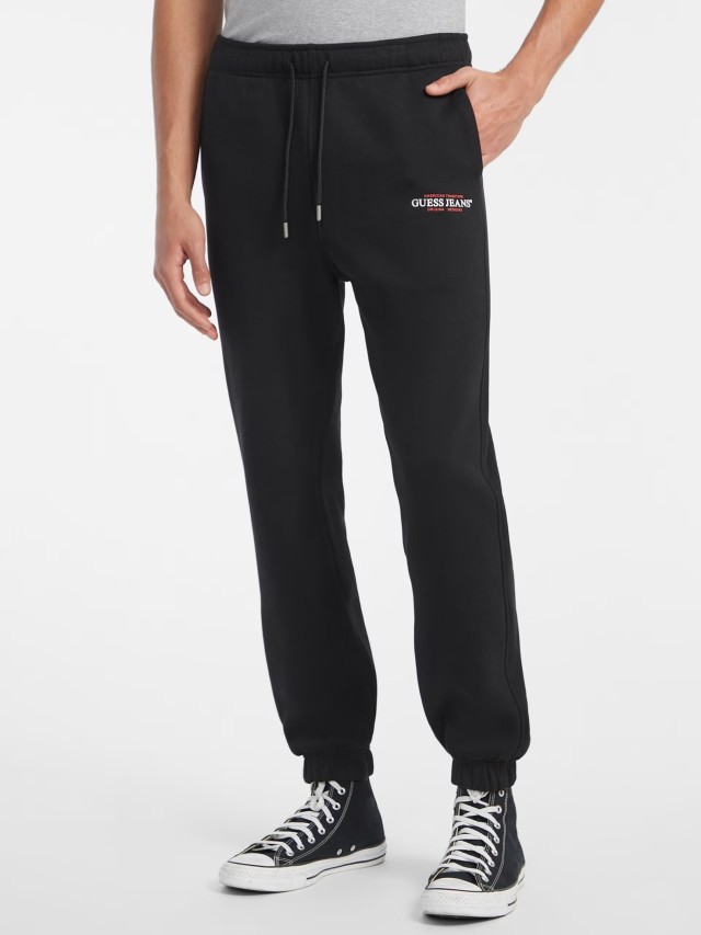 Guess Gj American Tradition Jogger Ανδρικό Παντελόνι Φόρμας Μαύρο