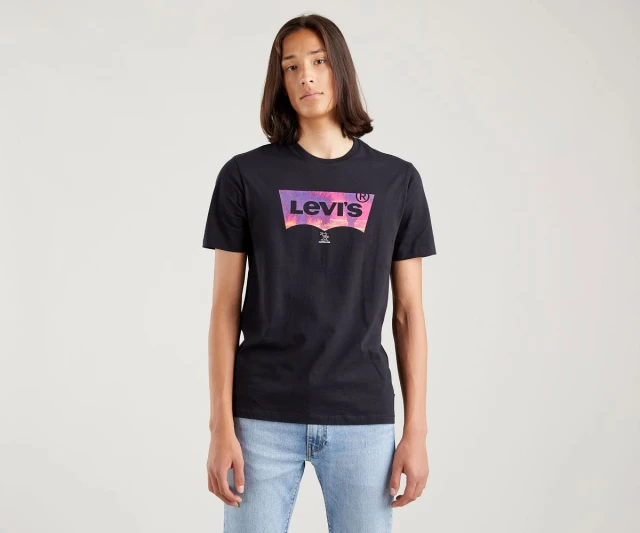 Levis Graphic Crewneck Tee Bw Palm F Ανδρικη Μπλουζα Μαυρη