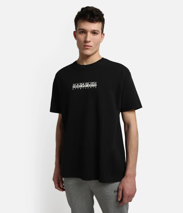 Napapijri S-Box Ss 3 Black Ανδρικη Μπλουζα Μαυρη