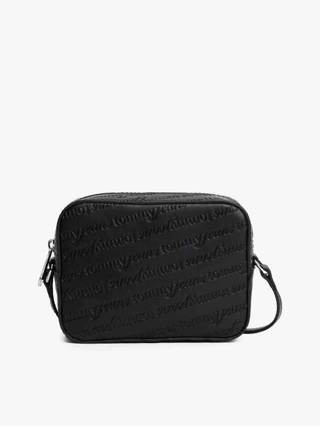 Tommy Hilfiger Tjw Must Aop Camera Bag Γυναικεία Τσάντα Μαύρη