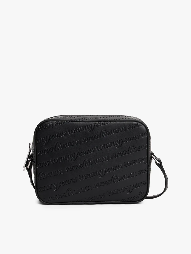 Tommy Hilfiger Tjw Must Aop Camera Bag Γυναικεία Τσάντα Μαύρη