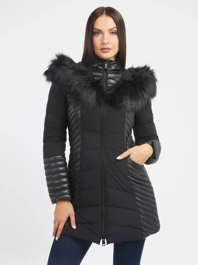 Guess New Oxana Jacket  Γυναικείο Μπουφάν Μαύρο