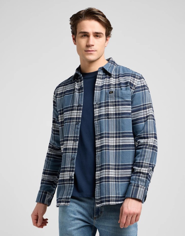 Lee Mercantile Shirt Vintage Blue Plaid Ανδρικό Πουκάμισο Καρο Μπλε