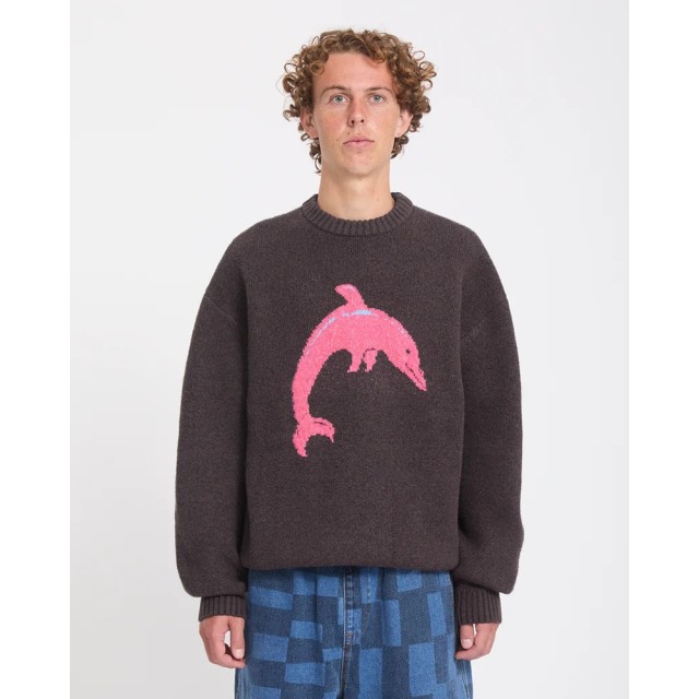 Volcom Fa Ozzy Swtr Dolphin Ανδρικό Πλεκτό Καφέ