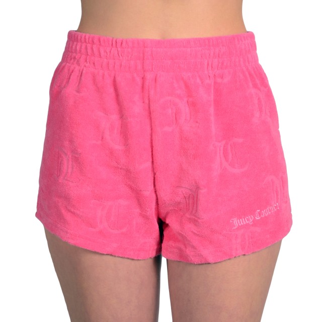 Juicy Couture Tamia Towelling Shorts Fluo Pink Γυναικειο Σορτσ Φουξια