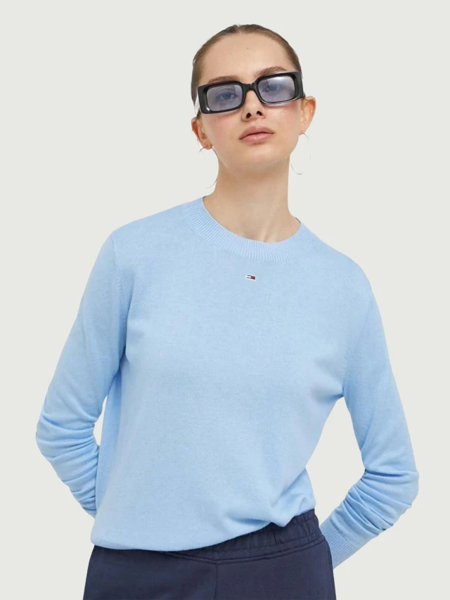 Tommy Hilfiger Tjw Essential Crew Neck Sweater Γυναικείο Πλεκτό Σιελ