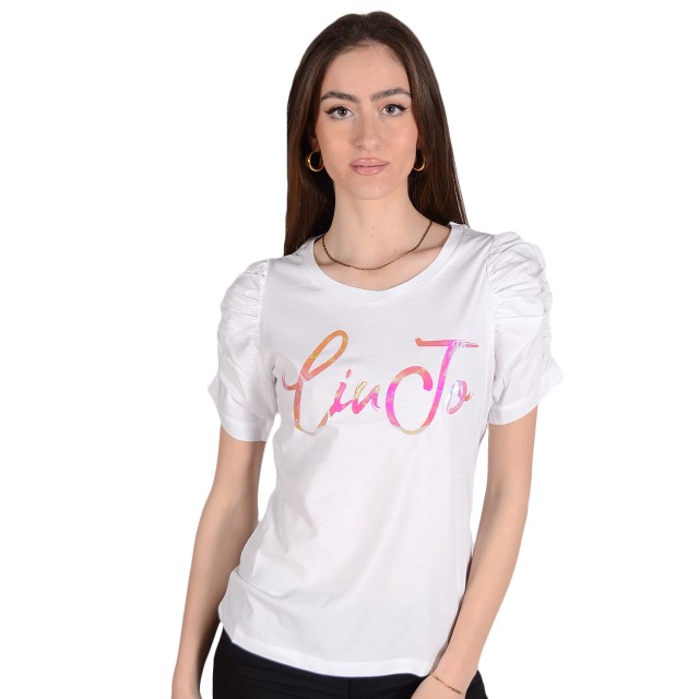 Liu Jo Jeans Wa1J54 T-Shirt Moda M/C Kefalonia Γυναικεια Μπλουζα Λευκη