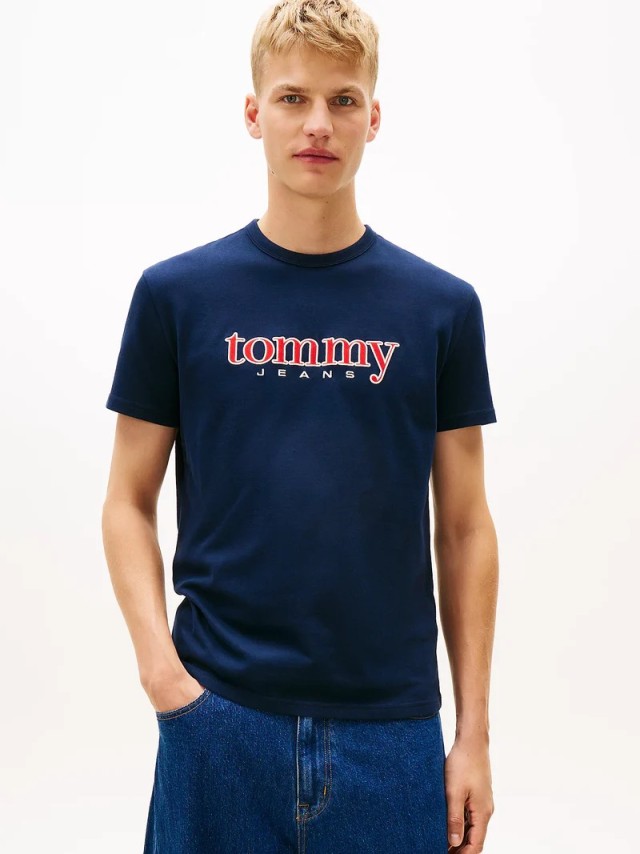 Tommy Hilfiger Tjm Reg Appliq Graphic Ss T Ext Ανδρική Μπλούζα Μπλε