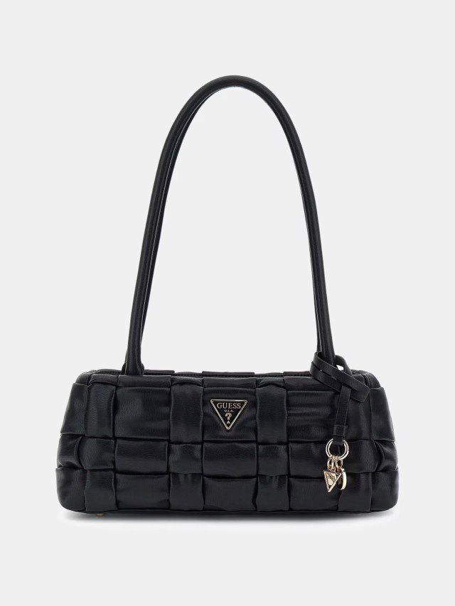 Guess Marion Shoulder Satchel Γυναικεία Τσάντα Μαύρη