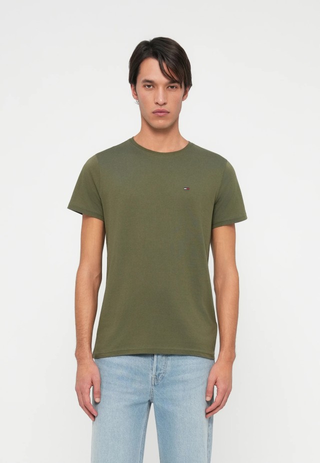 Tommy Hilfiger Tjm Xslim Jersey Tee Ανδρική Μπλούζα Πράσινη