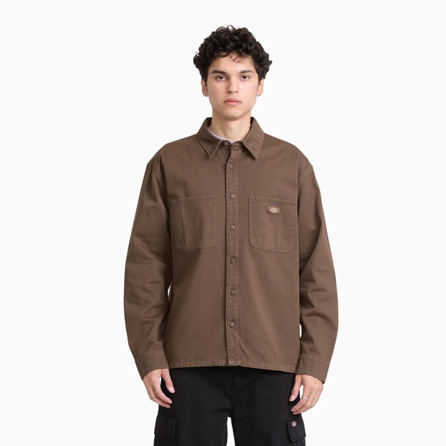 Dickies 247 Garment Dyed Work Shirt Ανδρικό Πουκάμισο Καφέ