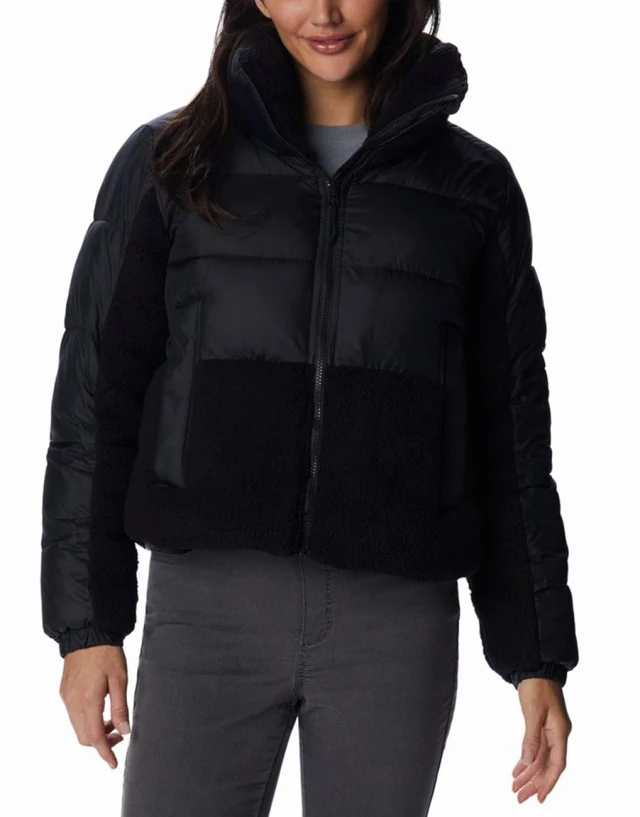 Columbia Leadbetter Point Sherpa Hybrid Γυναικειο Μπουφαν Μαυρο