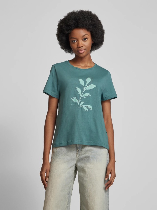 Τom Tailor T-Shirt Crew Neck Γυναικεία Μπλούζα Πράσινη