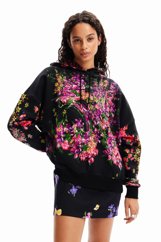 Desigual D2 Sweat_Licuado Γυναικείο Φούτερ Μαύρο